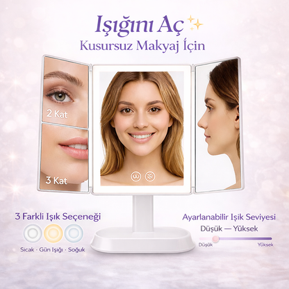 LumiAyna™ Pro – LED Işıklı Profesyonel Makyaj Aynası