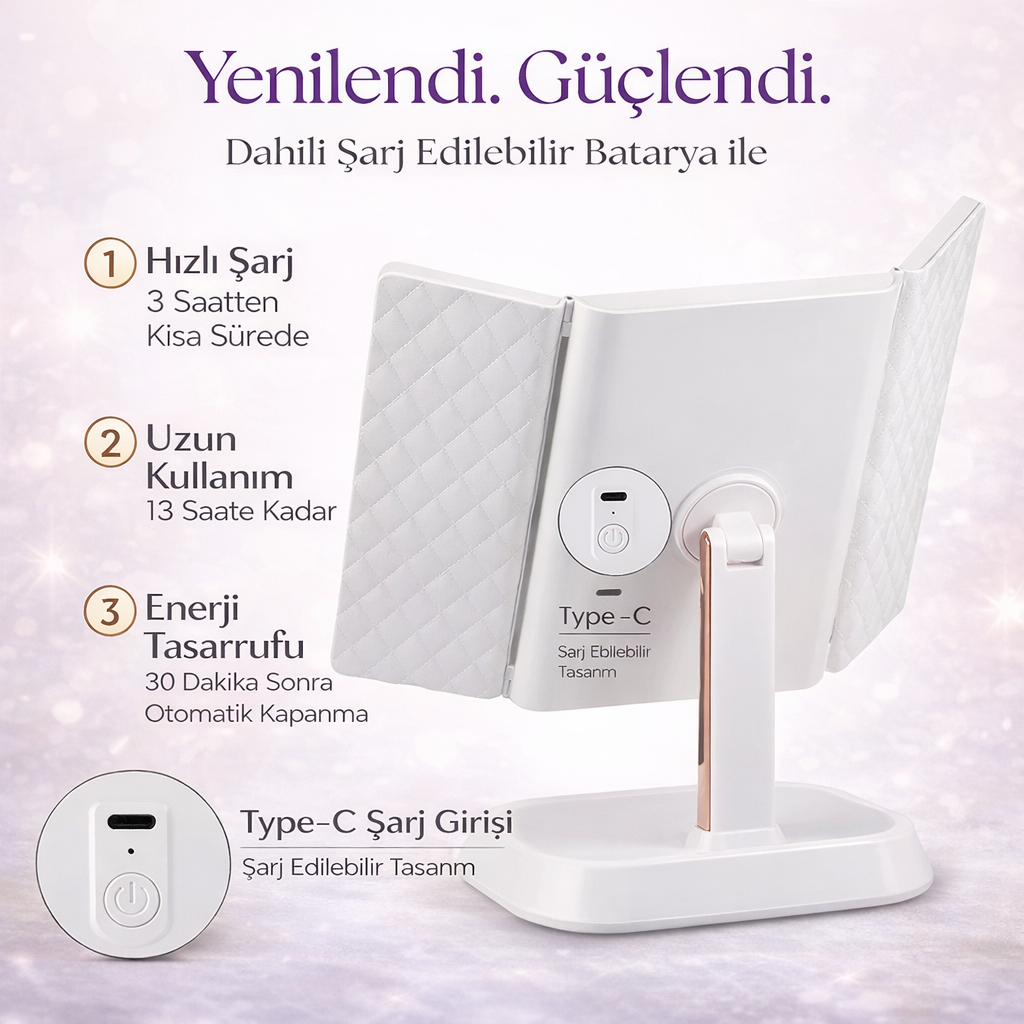 LumiAyna™ Pro – LED Işıklı Profesyonel Makyaj Aynası