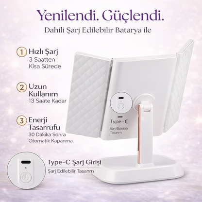 LumiAyna™ Pro – LED Işıklı Profesyonel Makyaj Aynası